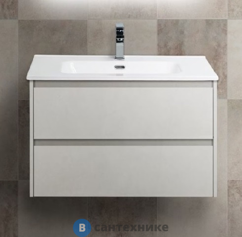 Тумба под раковину BelBagno 71 см KRAFT-700-2C-SO-BO подвесная с двумя выкатными ящиками, Bianco Opaco