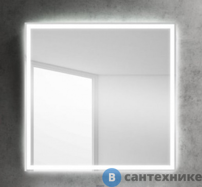 картинка Зеркало BelBagno SPC-GRT-800-800-LED-BTN с встроенным светильником и кнопочным выключателем (800x30x800)
