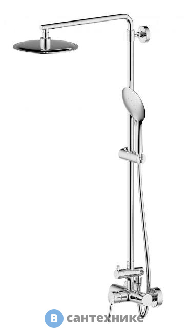 Душевая стойка Bravat PALACE F9172217CP-A-RUS круглый верх. душ пластик, смеситель без излива