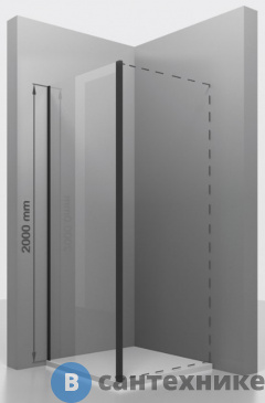 картинка Боковая панель RGW Z-050-3B чёрный/Прозрачное/6 мм 120*200 (352253112-14)