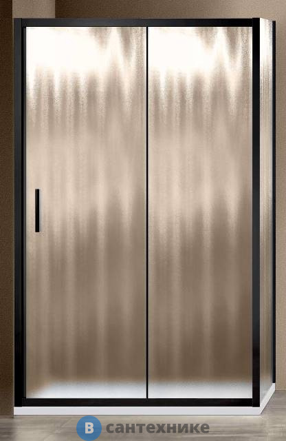 Душевой уголок Vincea Garda VSR-1G9012CHB, 1200*900, чёрный, стекло шиншилла, без поддона