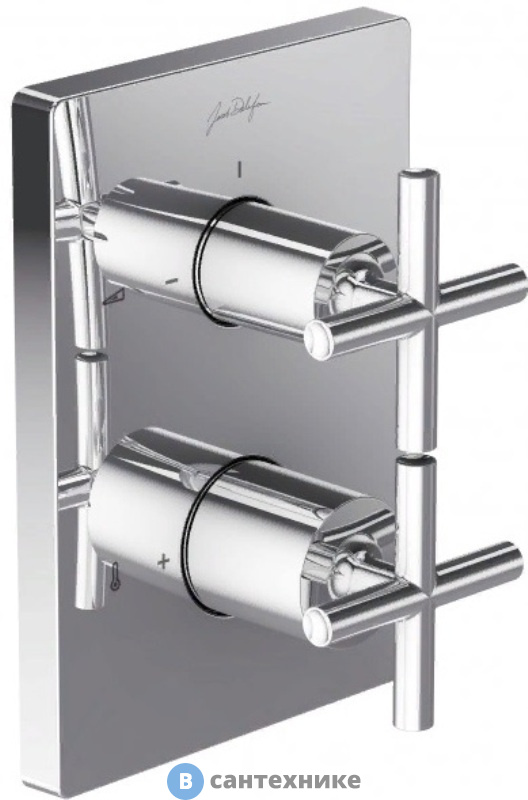 Смеситель Jacob Delafon MODULO E75395-CP для душа с терморстатом на 2 выхода с запорным клапаном ( хром)