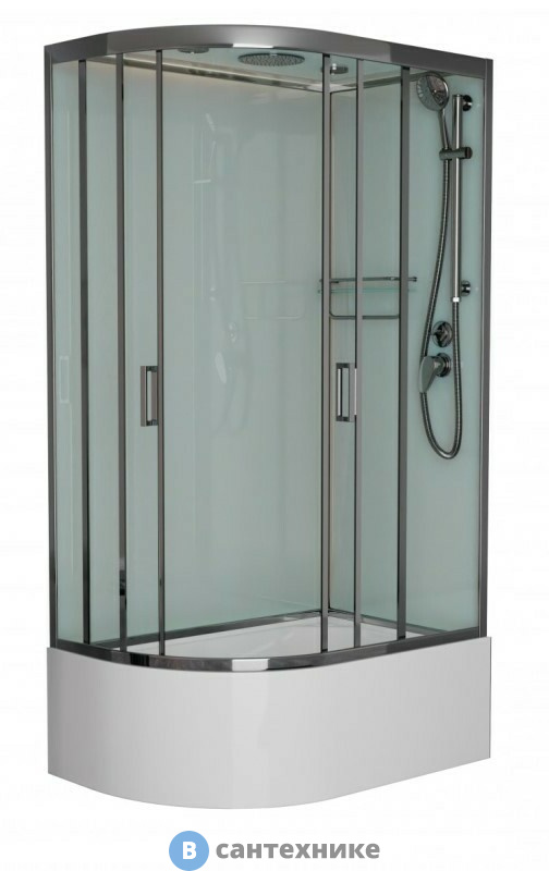 Душевая кабина Frank F412/2R М Brilliant правосторонняя высокий поддон матовое стекло