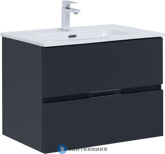 Тумба под раковину Aquanet Алвита new 70 антрацит (303908)
