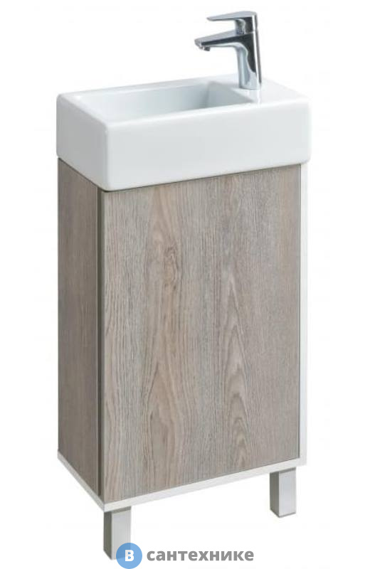 Тумба под раковину Акватон Эмма Белый/Дуб Навара (1A221601EAD80)