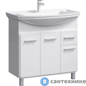 картинка Тумба под раковину Aqwella CORSICA 88 KOR0108 (напольная, белый)