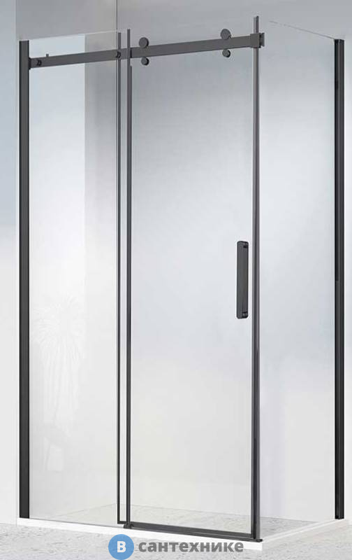 Душевой уголок Vincea Como-N VSR-4CN8014CLB, 1400*800, черный, стекло прозрачное, без поддона