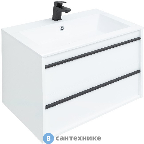 Тумба под раковину Aquanet Lino 70 белый матовый (253902)