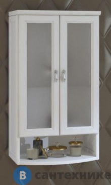 картинка Шкаф OPADIRIS Клио подвесной  2 створчатый, цв. 9003, с матовым стеклом