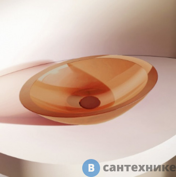 картинка Раковина ABBER Kristall AT2810Topas накладная прозрачная, оранжевая