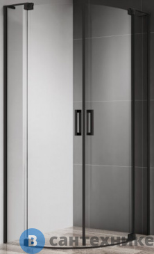 картинка Душевой уголок Cezares SLIDER-R-2-90/100-C-NERO (900-1000)x(900-1000)x1950 без поддона