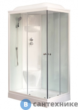 картинка Душевая кабина Royal Bath RB 8120HP6-WT L 1200x800x2170 (белое/прозрачное)