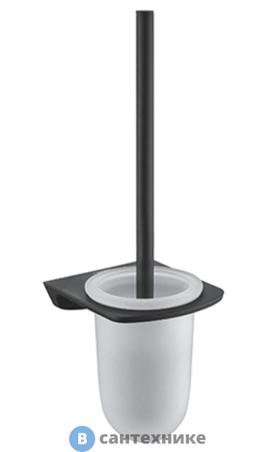 Щетка для унитаза WasserKRAFT Elbe K-7227 подвесная металл, матовое стекло, PVD покрытие