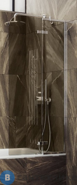 картинка Шторка для ванны поворотная с добором MaybahGlass 1400*690 Стекло 6 мм Бронза (MGV-657-4)