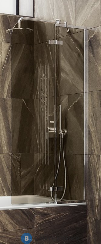 Шторка для ванны поворотная с добором MaybahGlass 1400*990 Стекло 6 мм Бронза (MGV-916-4)