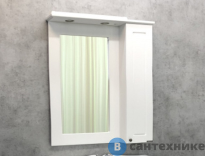 картинка Зеркало-шкаф Comforty Палермо-80 белый глянец