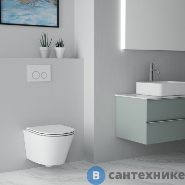 картинка Унитаз подвесной Art & MAX BARI AM822-V безободковый, с креплением, без сиденья