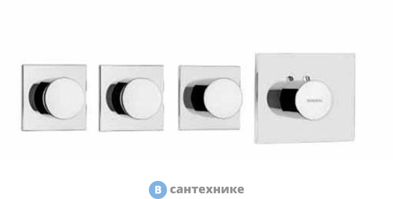 Термостат Bossini Oki для душа, встраиваемый, с девиаторм/запорным вентилем на 3 - 6 выходов, уст-ка верт/гор., хром (Z031205.030), без внутренней части