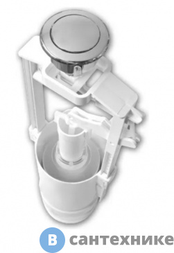 картинка Механизм AZZURRA в комплекте с кнопкой двойного слива 3/6л.(подключение нижнее и боковое), хром (B19002F/40 cr)