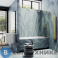 картинка Шторка для ванны поворотная с добором MaybahGlass 1400*990 Стекло 6 мм Бесцветное (MGV-915-3)