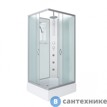 картинка Душевая кабина Niagara NG-33084-14QBKTG (1000х800х2000) средний поддон, стекло матовое