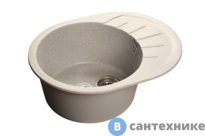 картинка Кухонная мойка GranFest RONDO GF-R580L чаша с крылом 580*450мм  серый