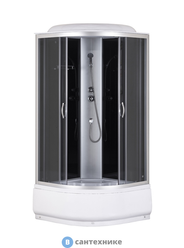 Душевая кабина Taliente TA-9090G, тон. стекло, чёрные зад. стенки, 90*90*215 см, глубокий поддон 40 см