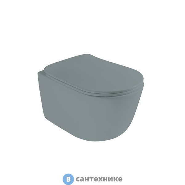 Унитаз подвесной AXA Eva 8801009 550х360 мм, безободковый, Grey Matt, без сиденья