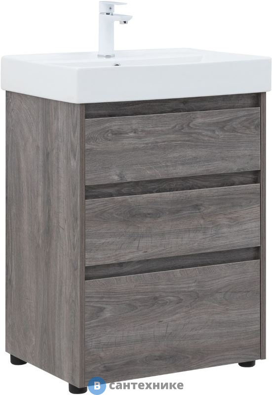 Тумба под раковину Aquanet Nova Lite 60 3 ящ. дуб рошелье (302470)