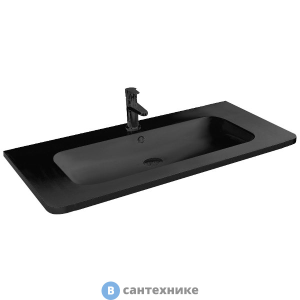 Раковина Vincea VCB-1RA100B из искусственного камня, черный