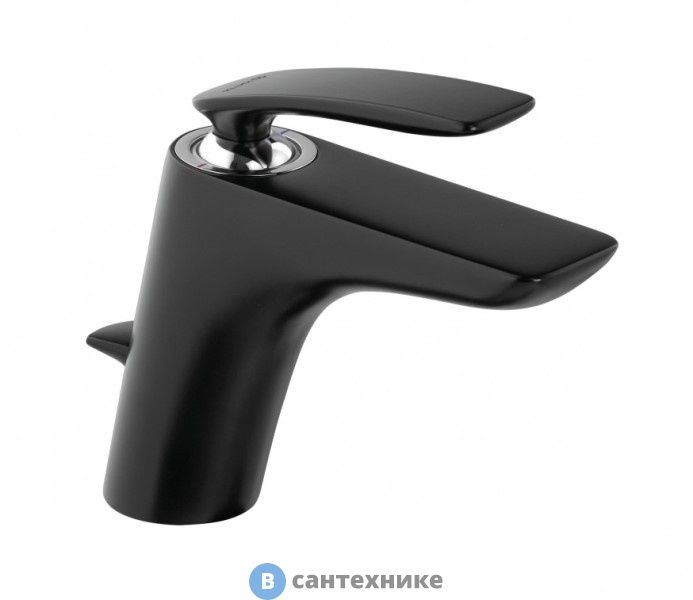 Смеситель Kludi 520238775 BALANCE однорычажный на умывальник, с донным клапаном, чёрный матовый/хром