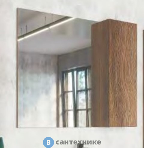 Зеркало-шкаф Comforty Порто-90 дуб темный-коричневый