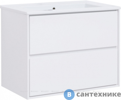 картинка Тумба под раковину Aquanet Милан 85 белый глянец (339967)