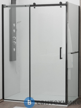 картинка Душевой уголок RGW TO-44-1B (TO-14B + Z-060-2B) чёрный/Прозрачное/8 мм 140* 80*195 (020744148-14), без поддона