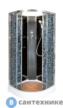 картинка Душевая кабина Deto BM1590 N (без крыши) Black (90х90х208 см)