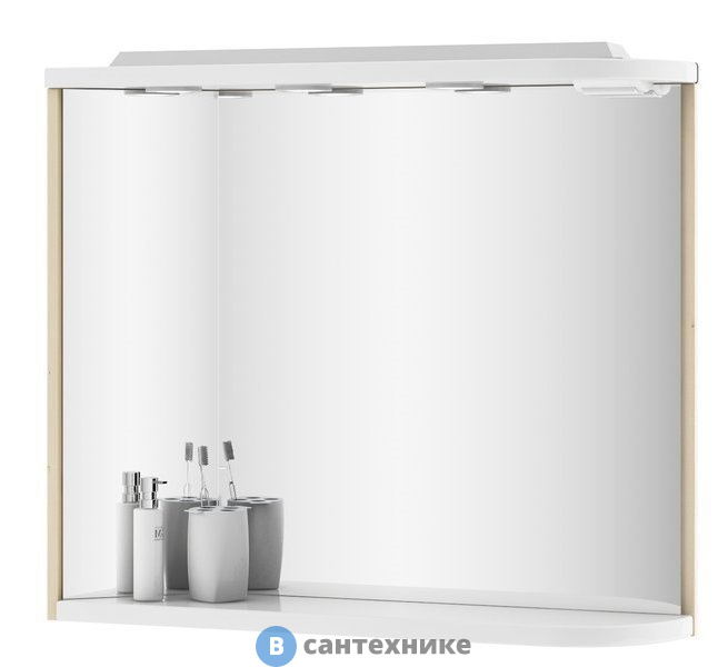 Зеркало Ravak M 780 L береза/белая с полкой (X000000160)