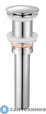 картинка Донный клапан WELTWASSER WW PP-N GL-CR для раковины без слива-перелива, хром