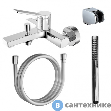 картинка Смеситель AZARIO VISE для ванны и душа с полным душевым набором, хром (AZ-VSA238330C)