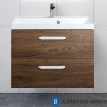 картинка Тумба под раковину BelBagno 70 см AURORA-700-2C-SO-RT подвесная с двумя выкатными ящиками, Rovere Tabacco