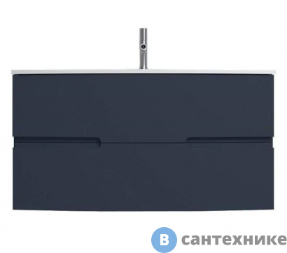 картинка Тумба под раковину Jacob Delafon Nona EB1889RU-G98 с интегрированными ручками, глянцевый темно-синий, 100 см, 2 ящика