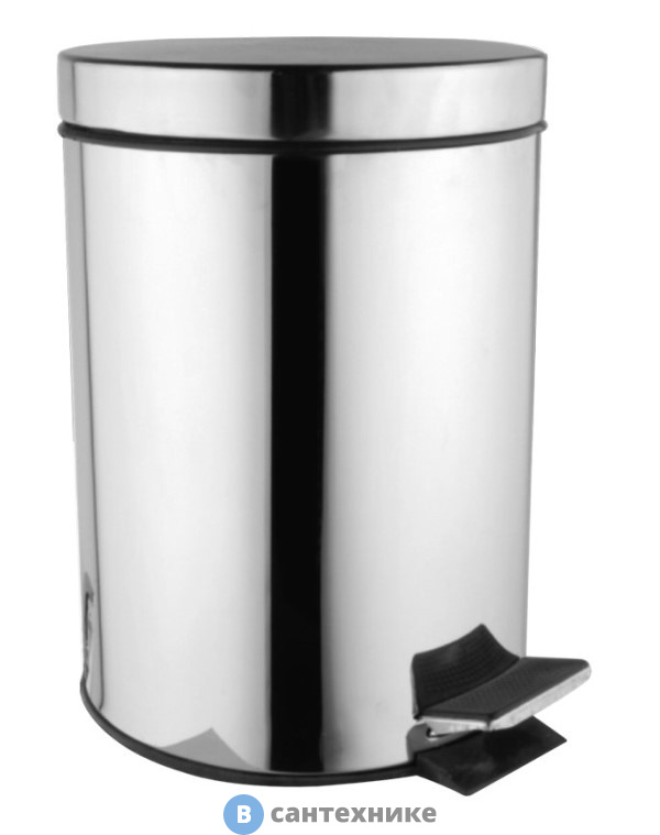 Мусорное ведро AZARIO AZ-301-12L с педалью 12 л., хром