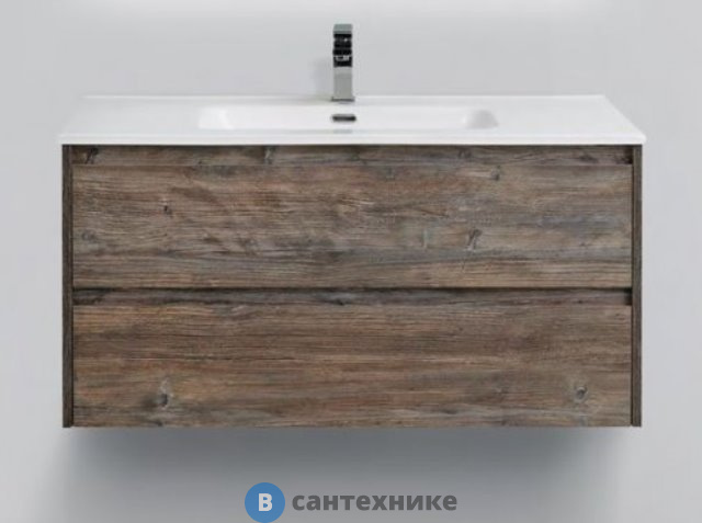 Тумба под раковину BelBagno 101 см KRAFT-1000-2C-SO-PP подвесная с двумя выкатными ящиками, Pino Pasadena