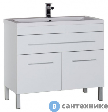 картинка Тумба под раковину Aquanet Верона 100 напольная 1 ящ. 2 дв. белый (182710)