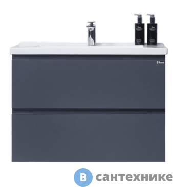 картинка Тумба с раковиной Orans BC-4023-600 цвет: чёрный MFC061/MDF PU022 (600x480x570)