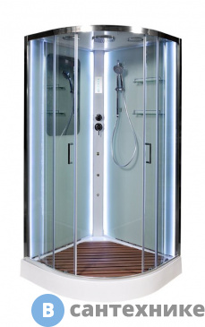 картинка Душевая кабина Deto А01 с LED и гидромассажем (100х100х220 см)