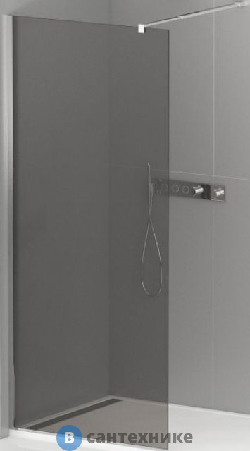 Душевая перегородка Cezares LIBERTA-L-1-25-GR-Cr стекло графит, профиль хром, 246x1950 мм