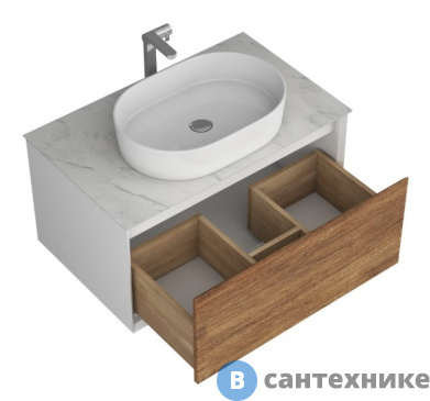 картинка Тумба под раковину SINTESI TESLA 80 malhelbruna с одним ящиком (SIN-TES-MAL-1-80)