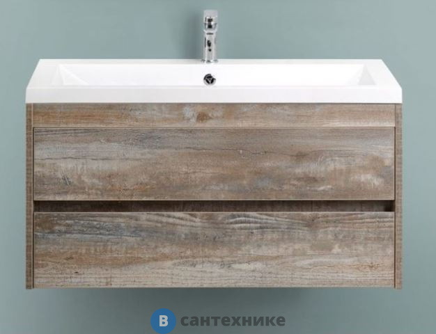 Тумба под раковину Art & MAX FAMILY Family-1000-2C-SO-PE подвесная с двумя выкатными ящиками, Pino Esotica, 1000x480x550