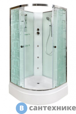 картинка Душевая кабина Deto ЕМ2790 N с гидромассажем (гм.) (90х90х208см)