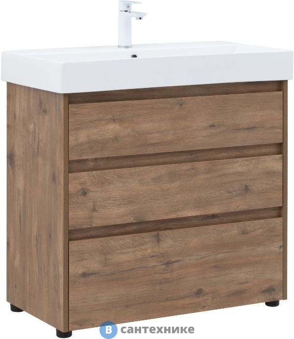 Тумба под раковину Aquanet Nova Lite 85 (SLIM SYNERGY) 3 ящ. дуб рустикальный (302477)